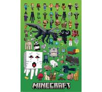 Minecraft Character Montage Poster Minecraft Multicolor