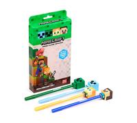 Minecraft Chibi Erasable Pen Set of 4 Silicone Toppers Licensed