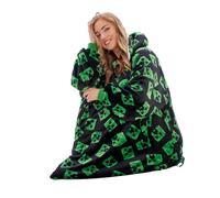 Minecraft Childrens/Kids Icon Fleece Sherpa Lined Oversized Blanket Hoodie