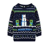 Minecraft Childrens/Kids Snowy Knitted Christmas Jumper