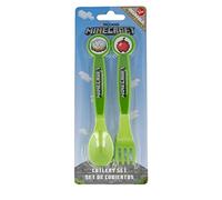 Minecraft Children's Reusable Plastic Fork and Spoon Set of 2