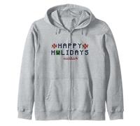 Minecraft Christmas Happy Holidays Creeper And Berries Zip Hoodie