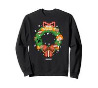 Minecraft Christmas Pixel Art Wreath Alex And Creeper Sweatshirt