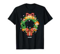 Minecraft Christmas Pixel Art Wreath Alex and Creeper T-Shirt
