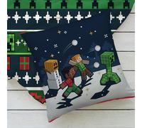 Minecraft Christmas Snowy Square Cushion - 40x40cm