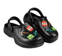 Minecraft Clogs Clogs Boys Shoe Charms Garden Shoes Slip On Ankle Strap Indoor Outdoor Beach Holiday Essentials (Black, 11/12 UK)