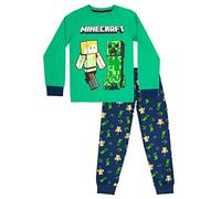 Minecraft - Clothes - Boys Pyjamas- 100% Cotton Boys Pyjamas - Pyjama set Gifts - Green & Blue (9-10 Years)