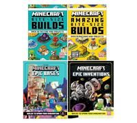 Minecraft Collection 4 Books Set By Mojang AB (Minecraft Epic Bases, Bite-Size Builds, Amazing Bite Size Builds, Epic Inventions)