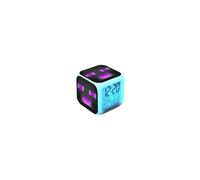 Minecraft Colorful Color-Changing Alarm Clock & LED Night Light - Time, Date & Temperature Display, Compact 8x8x8 cm
