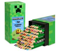 Minecraft Colouring Pencils Set for Kids 72 Pencils Colouring Box Creeper Design Colouring Set for Children Aged 3+ Official Merchandise Gifts for Bo