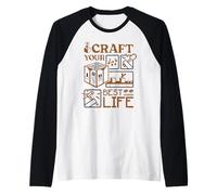 Minecraft Craft Your Best Life Crafting Table Classic Tools Raglan Baseball Tee