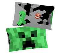 Minecraft Creeper 2 Pack Pillowcase Standard Size 20x30 - Reversible Super Soft Microfiber Kids Bedding, Video Game Bedroom Decor, Machine Washable (Officially Licensed Minecraft Product) | Jay Franco