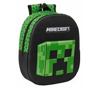 MINECRAFT 3D School Backpack, with 3D Design, Adaptable to Cart, Ideal for Children of Different Ages, Comfortable and Versatile, Quality and Resistance, 27 x 10 x 33 cm, multicoloured, M, Casual