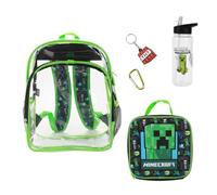 Minecraft Creeper 5-Piece Children's Backpack & Lunchbox Set With Water Bottle, Kids Bag, Minecraft Creeper, One size, Custom