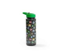 Minecraft Creeper 750ml Straw Water Bottle | Black with Green Lid | Flip-Top Hydration Bottle with TNT Graphic Print | Unisex Kids Drinkware | Minecrafters Merchandise