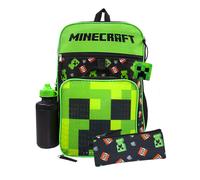 5 Piece Backpack Set Minecraft Black One Size