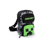 Minecraft Creeper Body Bag in Black | Adjustable Shoulder Strap Zip-Up Carrying Bag for Boys | Game-Themed Personal Item Storage Merchandise for Young Gamers Merch