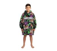 Minecraft Creeper Boys Multicoloured Blanket Hoodie | Cosy Fleece for Lounging & Wearing | Long Sleeve Hooded Design | Gaming Themed Loungewear | Kids Merchandise Merch