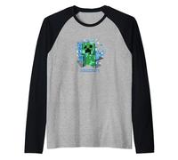 Minecraft Creeper Charged Poster Raglan Baseball Tee