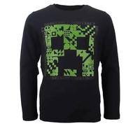 Minecraft Creeper Chicken Jockey Kids Movie T-Shirts Official Unisex Black Long Sleeved Shirt (UK, Age, 9 Years, Creeper)