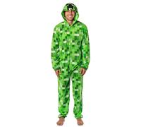 Minecraft Creeper Costume Pajama Outfit One Piece Union Suit, Green, L-XL