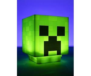 Minecraft Creeper Desk Light With Official Creeper Sounds, Night Light For Kids Room Or Gamer Decor Black