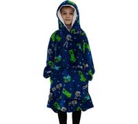 Minecraft Creeper Fleece Hoodie Blanket in Mid Blue | Size: 7 Years Minecraft Mid Blue 7 Years