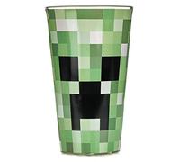 Minecraft Creeper Glass Tumbler - Officially Licensed Drinkware for Cold Beverages, Gift for Gamers 400ml (14 fl oz) | Paladone, Green