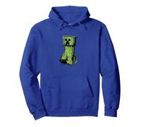 Minecraft Creeper Graffiti Sit Pullover Hoodie, Adult Unisex, Royal Blue, XX-Large