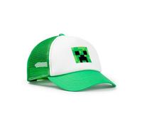 Minecraft Creeper Green Snapback Cap | Adjustable Mesh Back Hat for Boys | Kids Minecrafters Gaming Headwear Merchandise | Curved Peak Baseball Cap for Children Merch