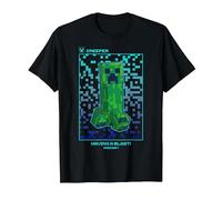 Minecraft Creeper Having A Blast! Pixelated Poster T-Shirt, Men, Black, 5X-Large