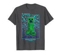 Minecraft Creeper Having A Blast! Pixelated Poster T-Shirt, Men, Dark Heather Grey, X-Large