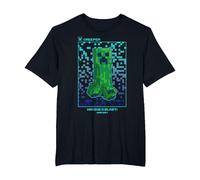 Minecraft Creeper Having A Blast! Pixelated Poster T-Shirt, Men's Big and Tall, Black, 3X Tall