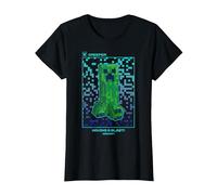 Minecraft Creeper Having A Blast! Pixelated Poster T-Shirt, Women, Black, XX-Large