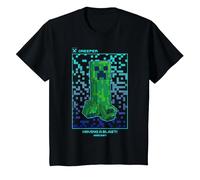 Minecraft Creeper Having A Blast! Pixelated Poster T-Shirt, Youth, Black, Small