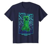 Minecraft Creeper Having A Blast! Pixelated Poster T-Shirt, Youth, Navy Blue, 2T