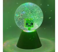 Minecraft Creeper Led Glitter Ball, Colour Changing Snow Globe For Kids Teens Gaming Gift Compact Design, Paladone