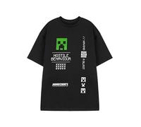 Minecraft Creeper Mens Black Graphic Tee | Hostile Behaviour Video Game Shirt |Classic Game Theme Top | Short Sleeve Crew Neck Pull On Casual Wear | Having a Blast Apparel