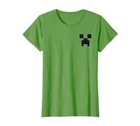 Minecraft Creeper Pocket Size T-Shirt, Women, Grass Green, Small