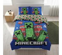 Minecraft Creeper TNT Bed Linen Set 2-Piece 135 x 200 cm 100% Cotton Gaming Bedding for Children