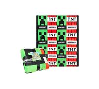 Minecraft Creeper & TNT Blanket 156 x 128cm Bedroom Bed Cover Soft Decor | Size: 156 x 128 cm Minecraft Multicolor 156 x 128 cm