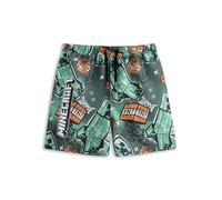 Minecraft Creeper TNT Boys Green Swim Shorts | All-Over Graphic Print Beachwear | Pull-On Elastic Waistband Lightweight Trunks | Holiday Swimwear for Kids & Teens Merch - 13-14 Years