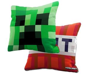 Minecraft Creeper & TNT Cushion 40 x 40 cm Reversible Cushion Sofa Cushion Decorative Cushion Children Cuddly Cushion Gaming Gamer Gift Living Room Bed Couch Decoration & Gift Idea