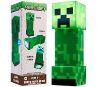 Minecraft Creeper Torch Night Light, 2-in-1 Torch & Lamp, Flashlight with 3 Modes, USB & Battery-Powered Gaming Decor, Gifts for Gamers