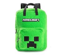 Minecraft Creeper Unisex Kids Green Backpack | Fluffy Material with Zipper Closure | Ideal for Back to School & Carrying Books Merch