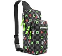 Minecraft Crossbody Bag for Boys Teens Creeper Sling Bag with Compartments Adjustable Strap Chest Bag for Travel Holidays Ideal for Phone Wallets Gamer Gifts (Black/Multi)