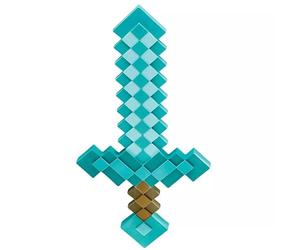Minecraft Diamond Sword Accessory, Officially Licensed by Disguise, 20" / 50cm Toy Sword, Inspired by Steve's Sword, Ideal for Role Play To Battle Against The Creepers, Pixel Design, One Size