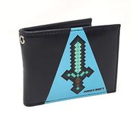 Minecraft Diamond Sword in blue light Bi-Fold Faux Leather Wallet, blue, Bifold Wallet