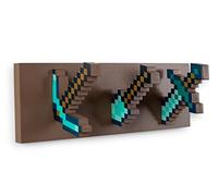 Minecraft Diamond Tool Wall Coat Hooks Storage Rack, Brown, One Size (RBF-16796-C)