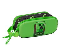 MINECRAFT - Double 3D Pencil Case, Children's Pencil Case, Ideal for School Age Children, Comfortable and Versatile, Quality and Resistance, 21 x 6 x 8 cm